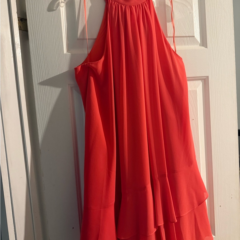 Badgley Mischka Vibrant Orange Dress